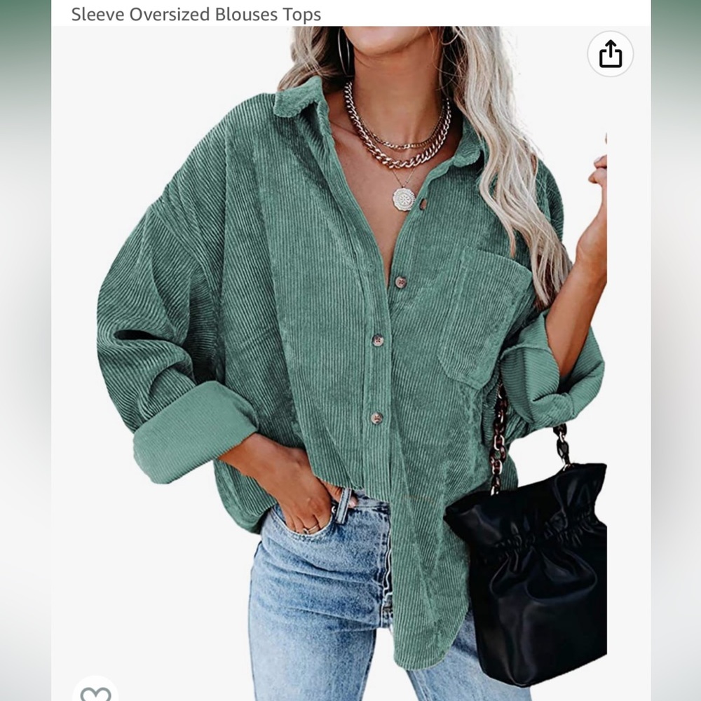 Women’s Corduroy Button Down Shirts S